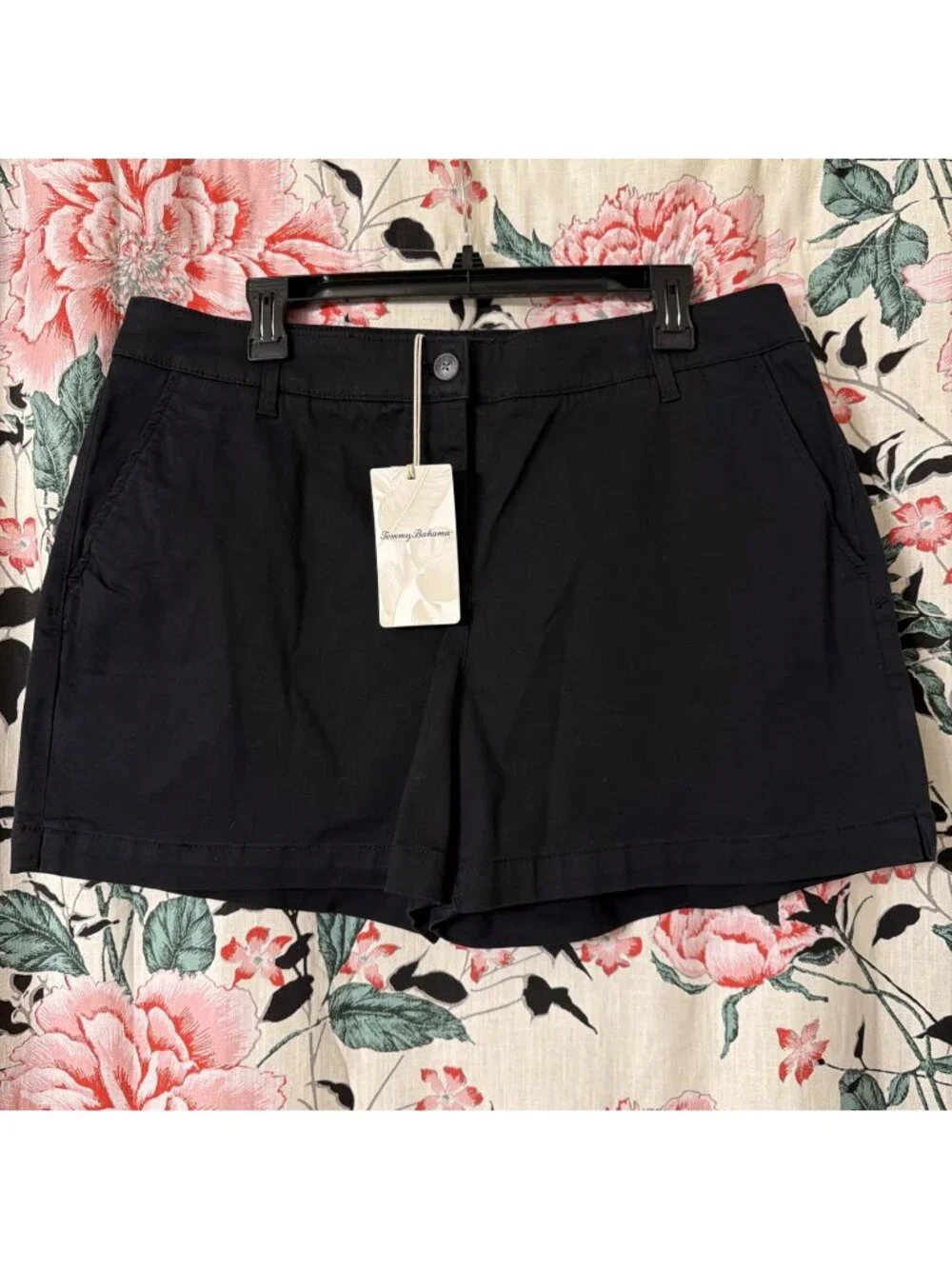 Tommy Bahama Women's Size 14 Black Boracay 5" Chino Shorts Stretch Cotton - Picture 1 of 6